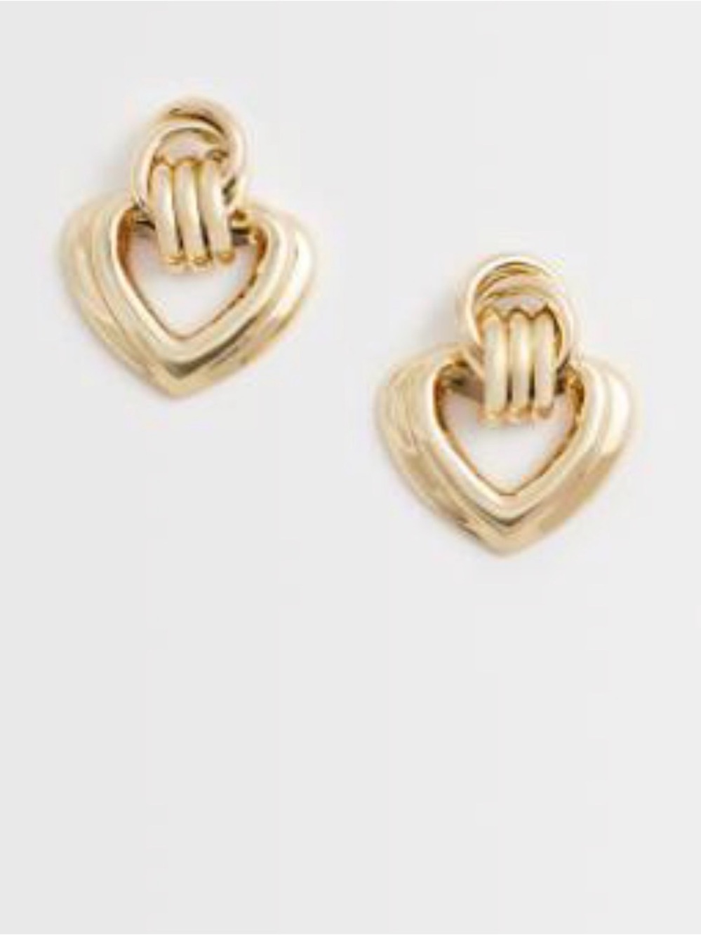 ASOS Chunky Gold Heart Drop Earrings